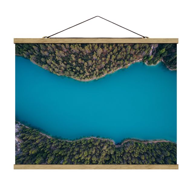 Obrazy krajobraz Widok z góry - Deep Niebieski Lake