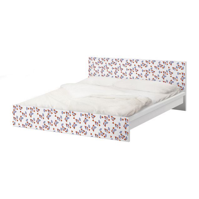 Okleina meblowa IKEA - Malm łóżko 180x200cm - Wzór projektu Mille Fleurs