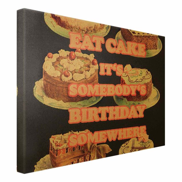 Kolorowe obrazy Jedzenie tortu to urodziny