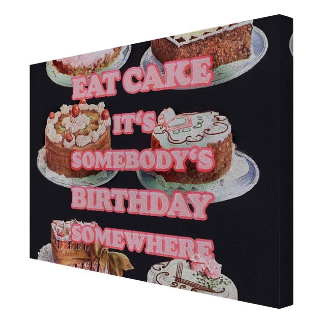 Kolorowe obrazy Jedzenie tortu to urodziny