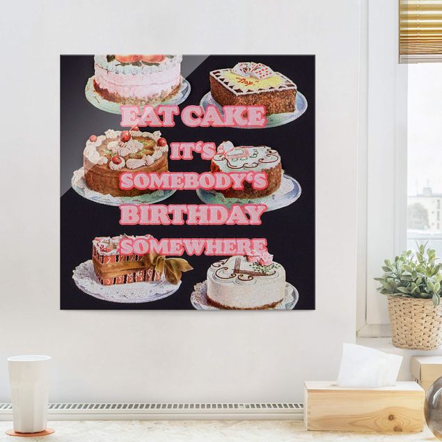 Dekoracja do kuchni Jedzenie tortu to urodziny