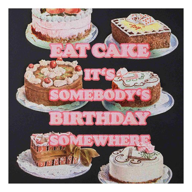 Obrazy do salonu Jedzenie tortu to urodziny