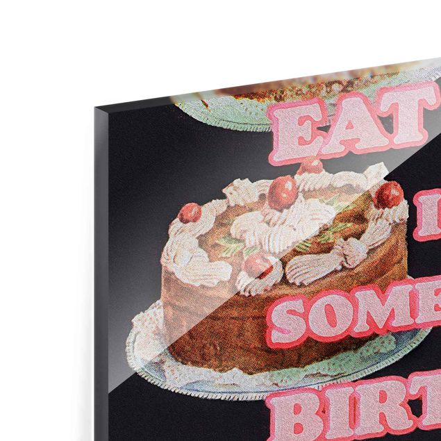 Obrazy vintage Jedzenie tortu to urodziny