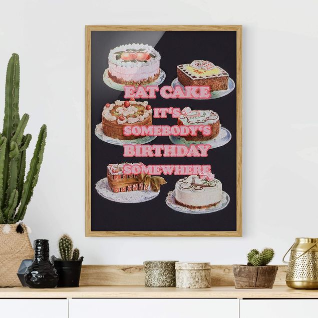 Dekoracja do kuchni Jedzenie tortu to urodziny