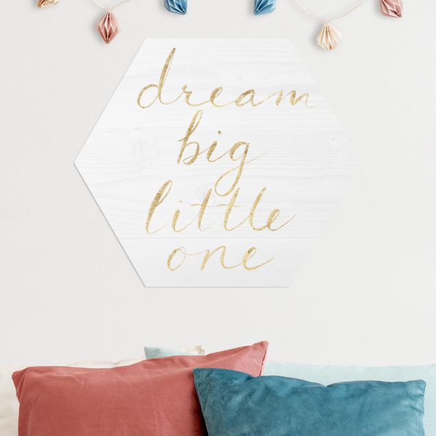 Pokój niemowlęcy Ściana drewniana biała - Dream big