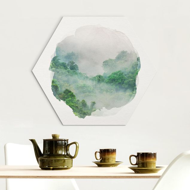 Obrazy do salonu Akwarele - Dżungla we mgle