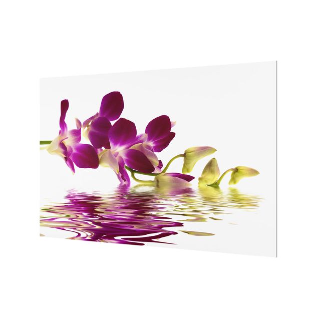 Panel szklany do kuchni - Wody różowej orchidei