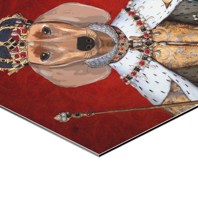 Czerwony obraz Portret zwierzęcia - Królewna jamniczka
