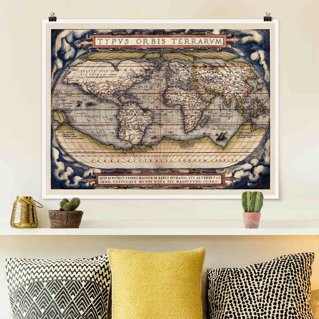 Dekoracja do kuchni Historyczna mapa świata Typus Orbis Terrarum