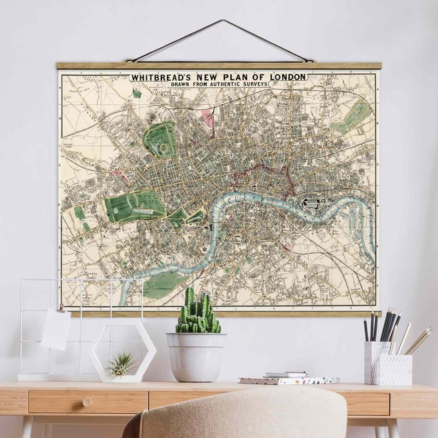 Dekoracja do kuchni Mapa miasta w stylu vintage Londyn