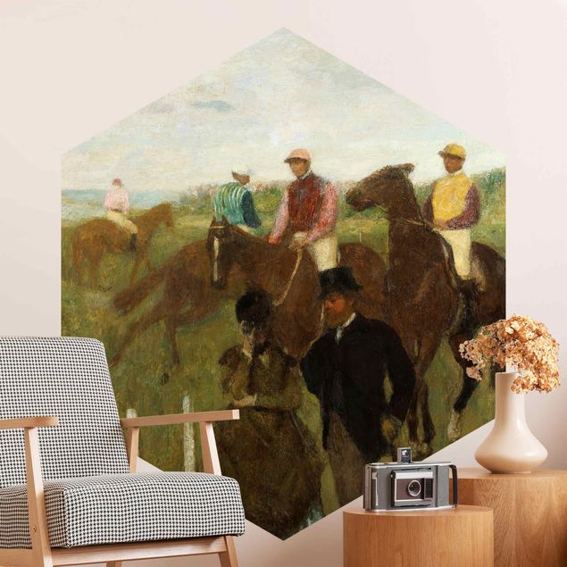 Konie tapety Edgar Degas - Dżokeje na torze wyścigowym
