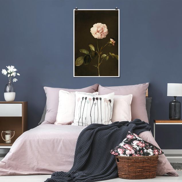 Nowoczesne obrazy do salonu Barbara Regina Dietzsch - Róża octowa z trzmielem