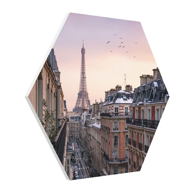 Paryż obraz Wieża Eiffla o zachodzie słońca