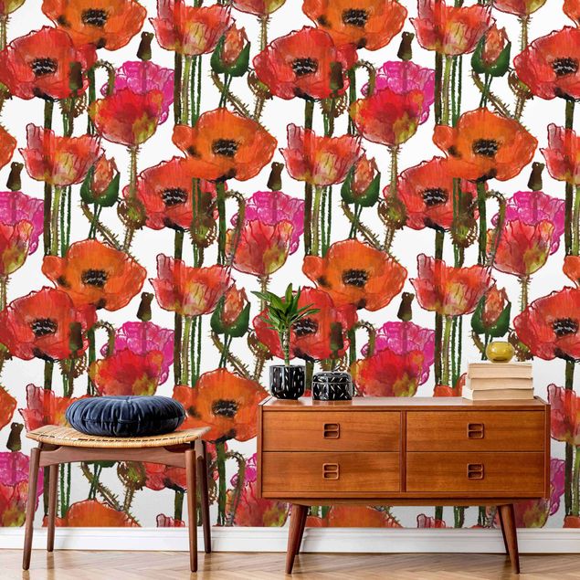 Dekoracja do kuchni A Field Of Poppy Flowers - Roll