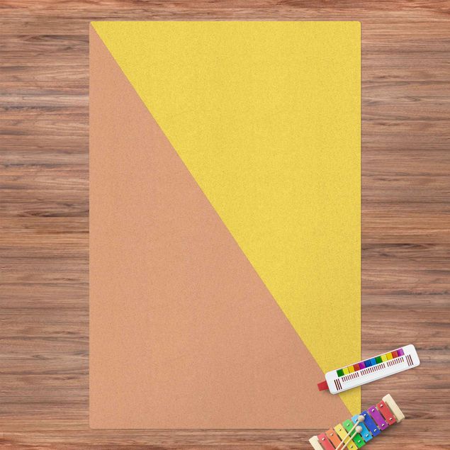 nowoczesny dywan Prosty żółty trójkąt