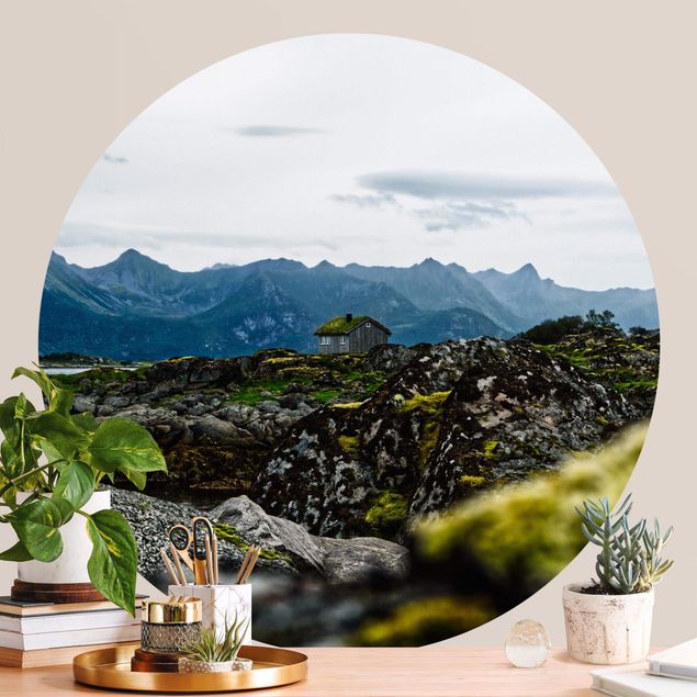 Tapeta góry Domek jednoosobowy w Norwegii