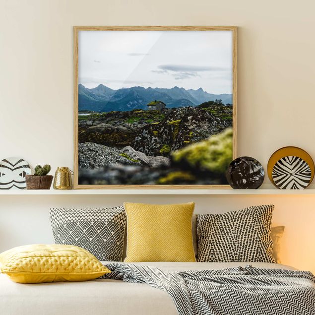 Obrazy w ramie krajobraz Domek jednoosobowy w Norwegii