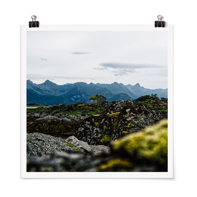 Obrazy z górami Domek jednoosobowy w Norwegii