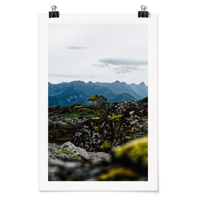 Obrazy z górami Domek jednoosobowy w Norwegii