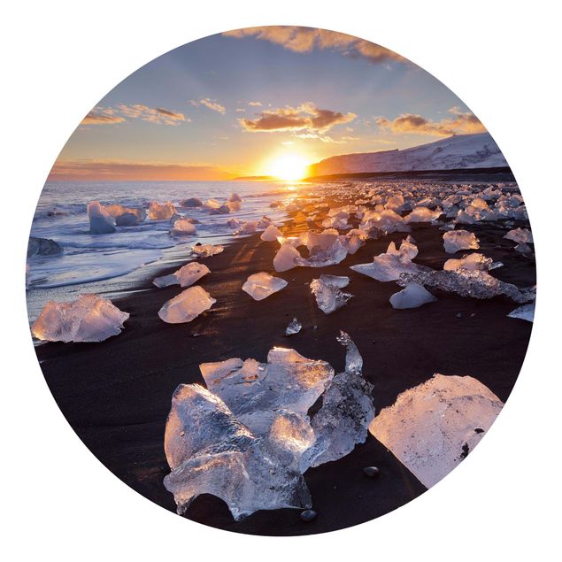 Fototapety 3d krajobrazy Lodowe kawałki na plaży Islandia