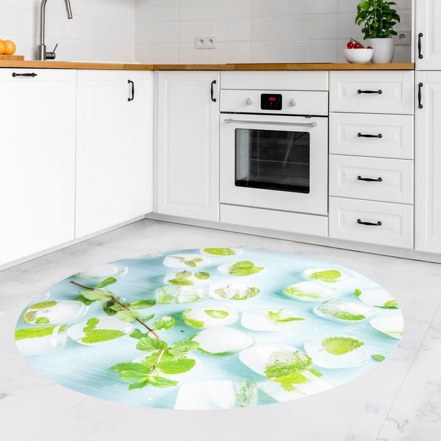 dywany nowoczesne Kostki lodu z listkami mięty