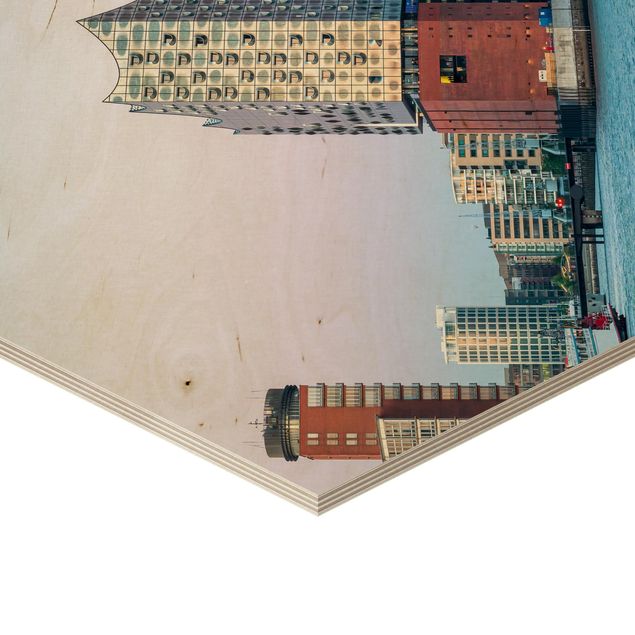 Obraz heksagonalny z drewna - Elbphilharmonie Hamburg