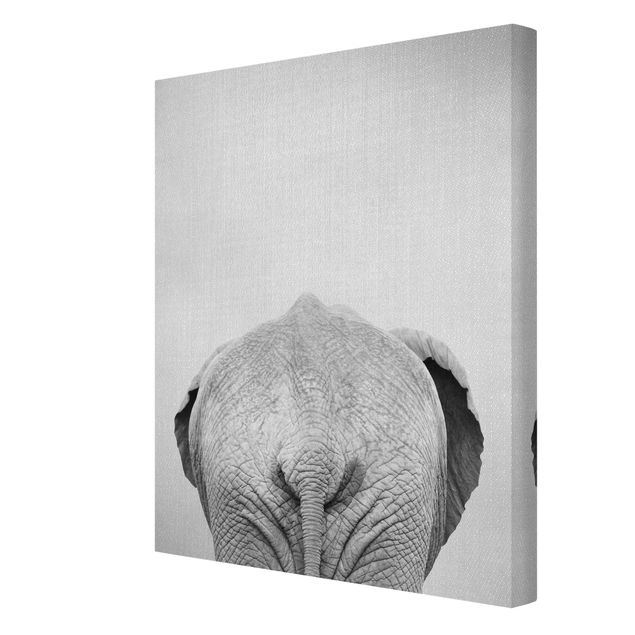 Obrazki czarno białe Elephant From Behind Black And White