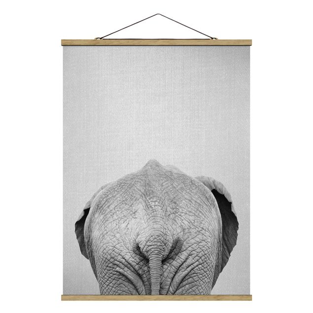 Nowoczesne obrazy Elephant From Behind Black And White