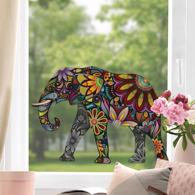 Folia okienna do sypialni Wzór słonia