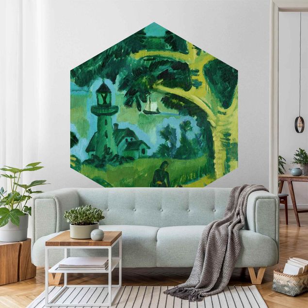 Zielone tapety Ernst Ludwig Kirchner - Latarnia morska na Fehmarn