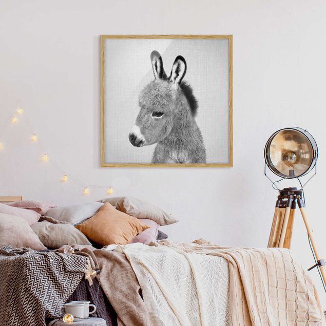 Obrazy w ramie zwierzęta Donkey Ernesto Black And White