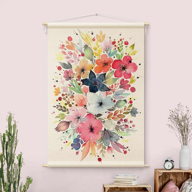Obrazy nowoczesny Esther Meinl - Colourful Watercolour Flowers