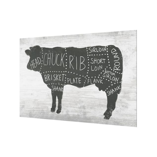 Panel szklany do kuchni - Płyta ekspozycyjna rzeźnika - wołowina