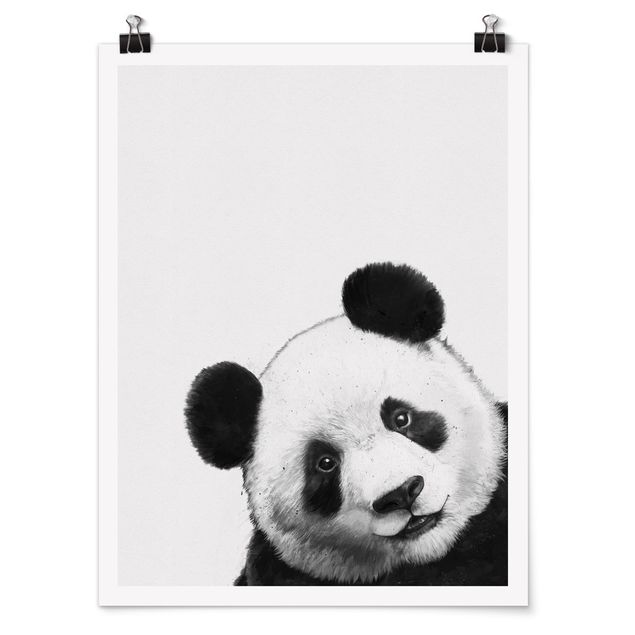Obrazy nowoczesny Ilustracja Panda Czarno Biała Malarstwo