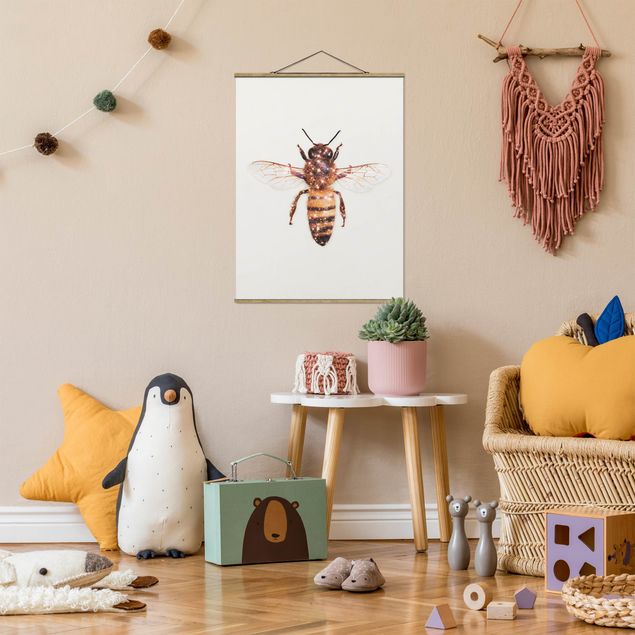 Nowoczesne obrazy pszczoła z brokatem