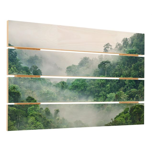 Obraz z drewna - Dżungla we mgle