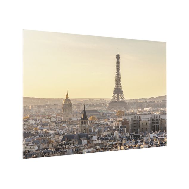 Panel szklany do kuchni Paryż o świcie