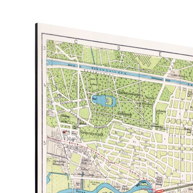 Obrazy retro Mapa miasta w stylu vintage Berlin