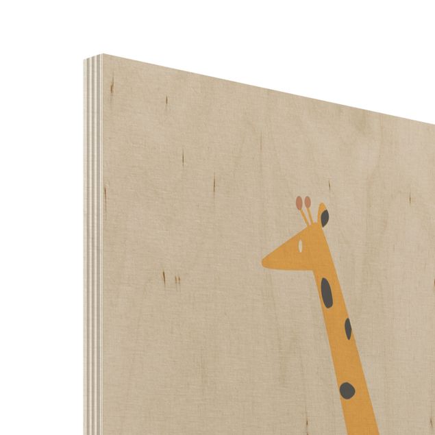 Obraz z drewna - Żółta żyrafa