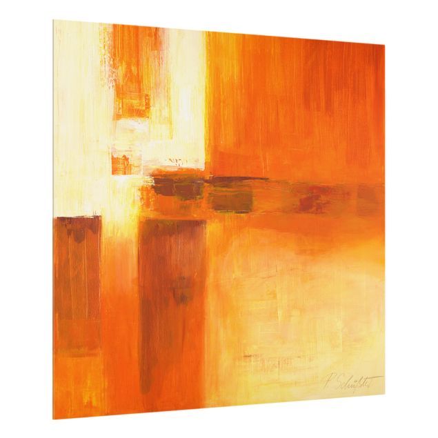 Panele szklane do kuchni Kompozycja w kolorach pomarańczowym i brązowym 01