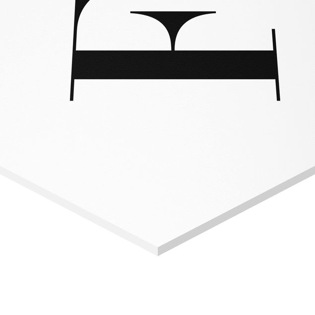 Obraz heksagonalny z Forex - Biała litera Szeryf F