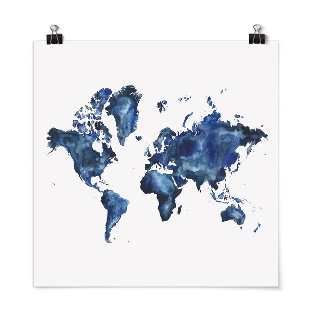 Obrazy nowoczesny Wodna mapa świata światło