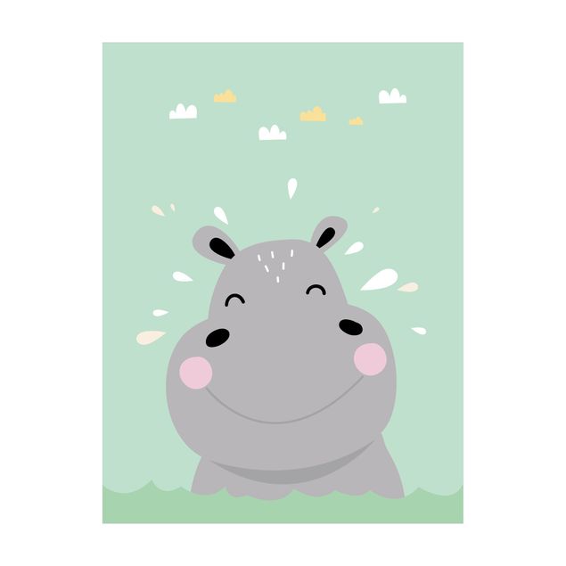 dywan szary Szczęśliwy hipopotam