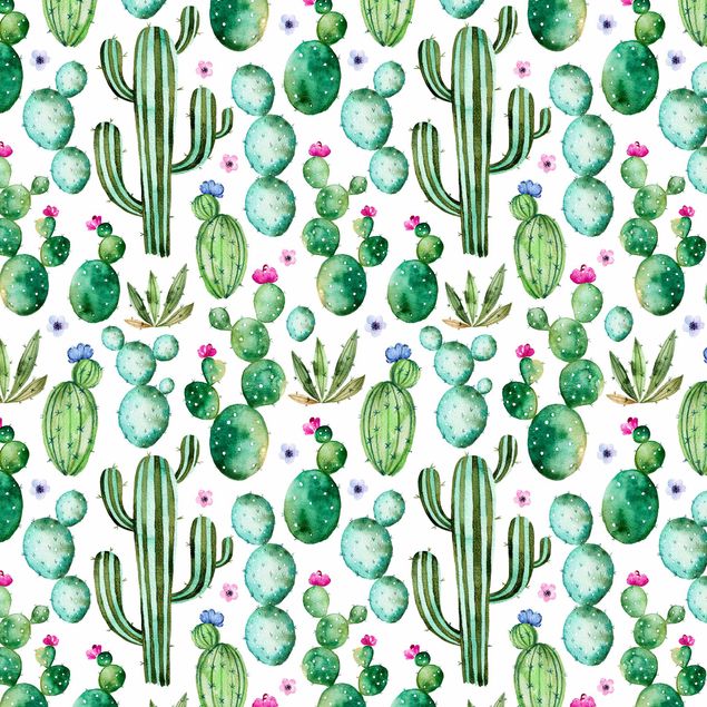 Folia samoprzylepna - Akwarela Kaktusy
