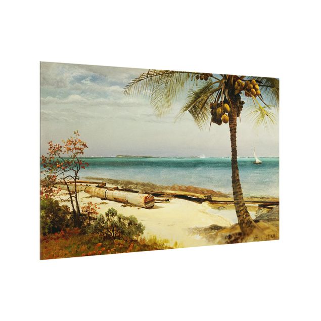 Panel szklany do kuchni Albert Bierstadt - Wybrzeże w tropikach