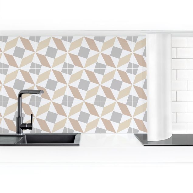 Panel ścienny do kuchni - Płytki geometryczne - Fano