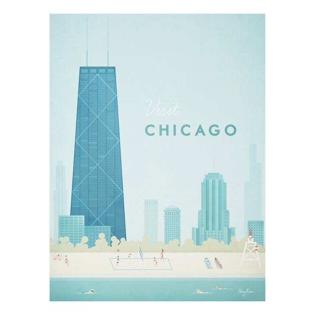 Nowoczesne obrazy do salonu Plakat podróżniczy - Chicago