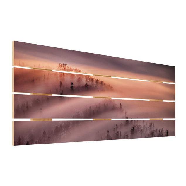 Obraz z drewna - Powódź mgły