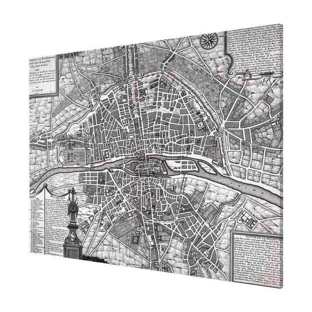 Vintage obrazy Mapa miasta w stylu vintage Paryża ok. 1600 r.