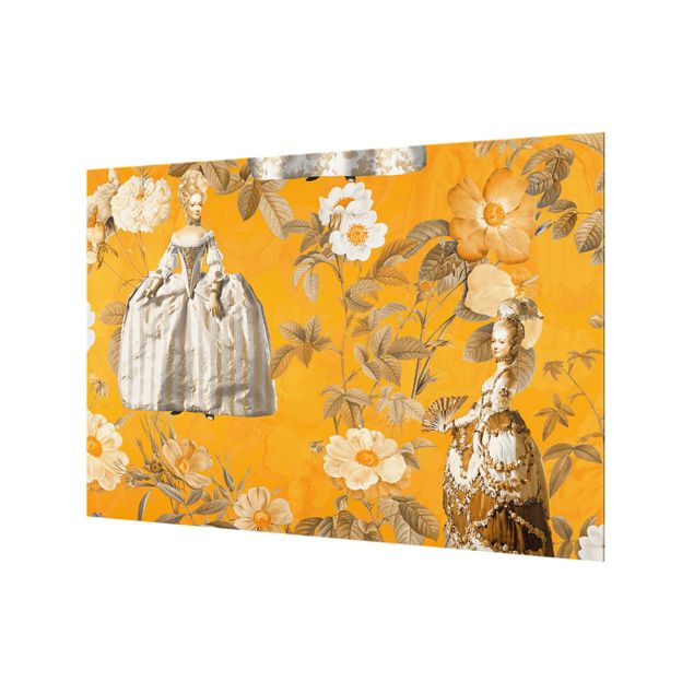 Panel kuchenny - Opulent Dress In The Garden On Orange - Format poziomy 1:1